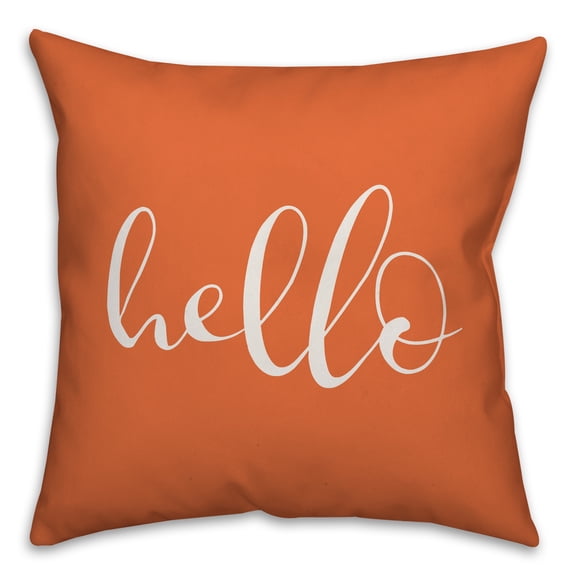 Creative Products Hello Script Orange 16x16 Indoor / Outdoor Pillow