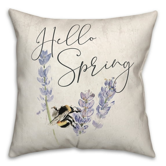 Creative Products Hello Spring Bee 18 x 18 Spun Poly Pillow