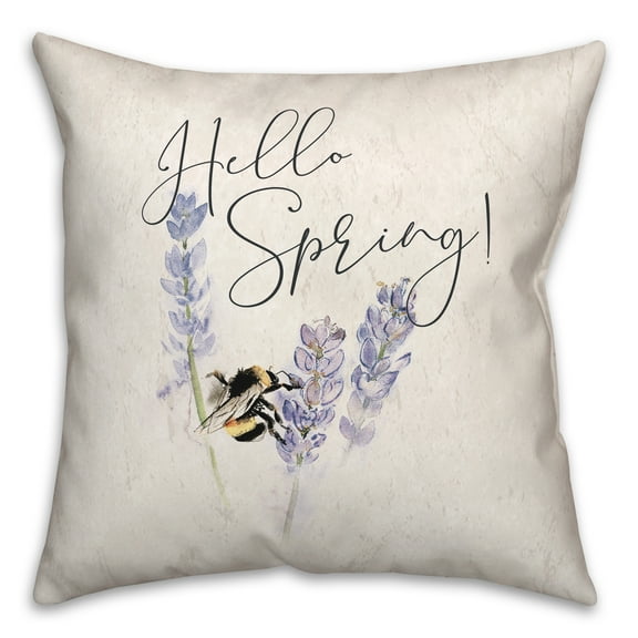Creative Products Hello Spring Bee 18x18 Spun Poly Pillow