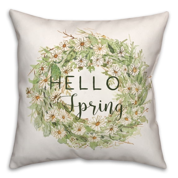 Creative Products Hello Spring Daisy 18 x 18 Spun Poly Pillow