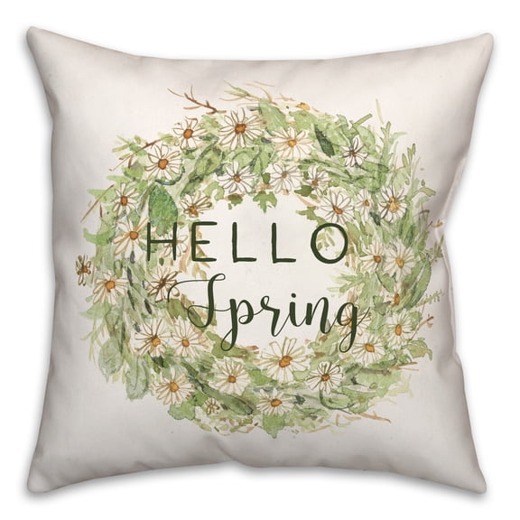 Creative Products Hello Spring Daisy 18 x 18 Spun Poly Pillow