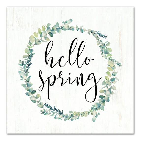 Creative Products Hello Spring Wreath 30x30 Canvas Wall Art