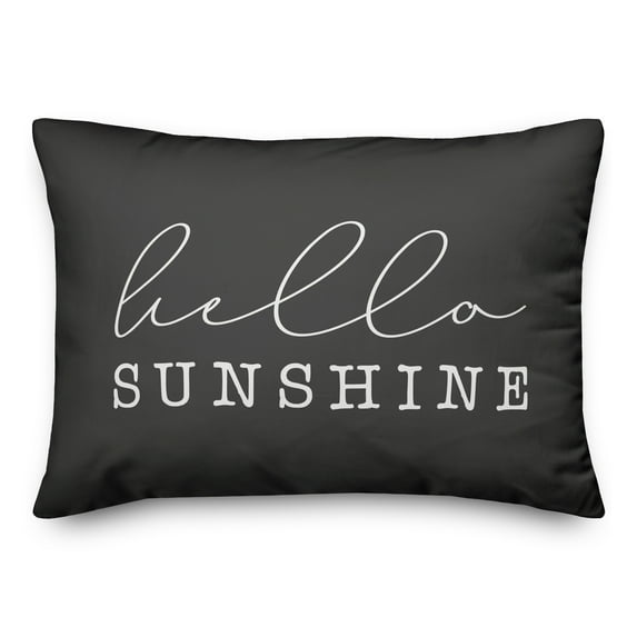 Creative Products Hello Sunshine Script Black and White 14x20 Indoor / Outdoor Pillow
