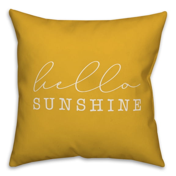 Creative Products Hello Sunshine Script Yellow 16x16 Indoor / Outdoor Pillow