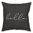 thumbnail image 1 of Creative Products Hello Thin Script Black and White 16x16 Indoor / Outdoor Pillow, 1 of 2