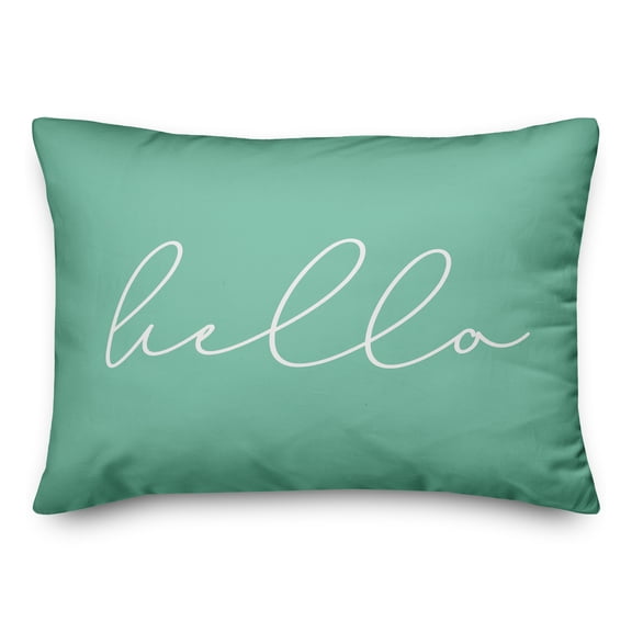 Creative Products Hello Thin Script Mint 14x20 Indoor / Outdoor Pillow