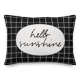 thumbnail image 1 of Creative Products Hellow Sunshine Black and White Drawn Plaid 14x20 Indoor / Outdoor Pillow, 1 of 3