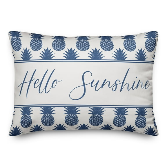 Creative Products Hellow Sunshine Blue Pineapples Print 14x20 Indoor / Outdoor Pillow