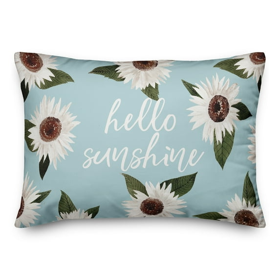 Creative Products Hellow Sunshine Flowers on Light Blue 14x20 Indoor / Outdoor Pillow
