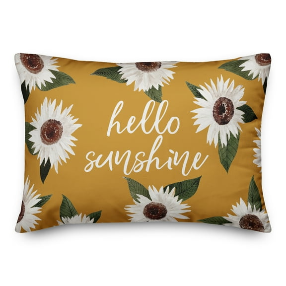 Creative Products Hellow Sunshine Flowers on Yellow 14x20 Indoor / Outdoor Pillow