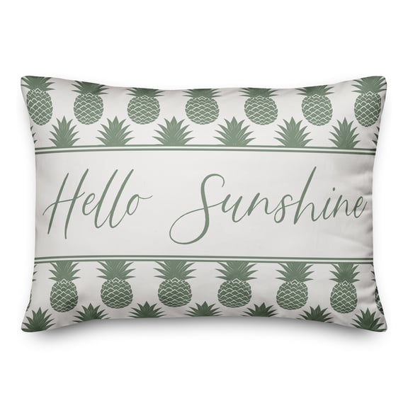 Creative Products Hellow Sunshine Teal Pineapples Print 14x20 Indoor / Outdoor Pillow