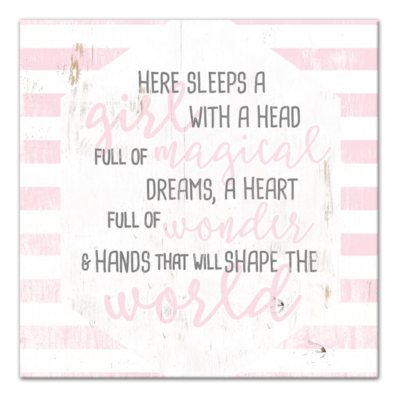 Creative Products Here Sleeps A Girl 12x12 Canvas Wall Art