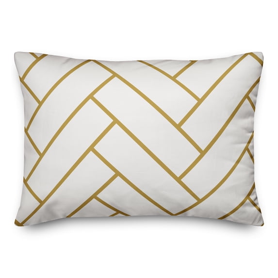 Creative Products Herringbone Yellow 14 x 20 Indoor / Outdoor Pillow