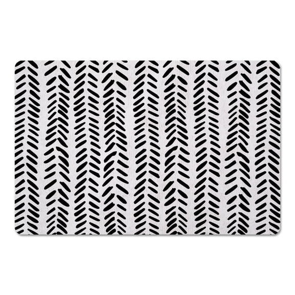 Creative Products Herringbone Black 27x18 Floor Mat