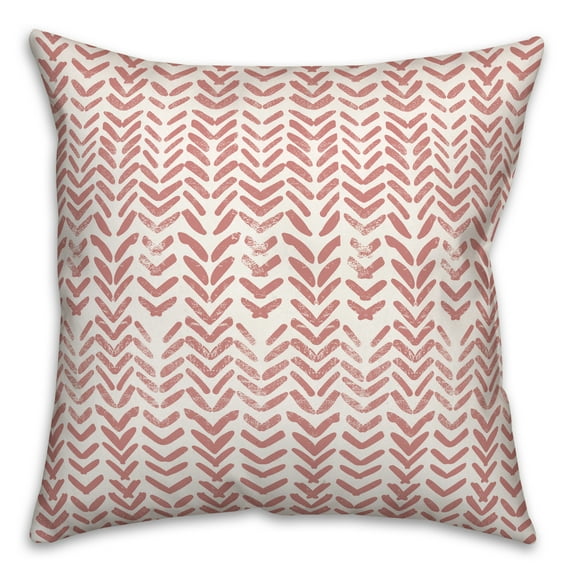 Creative Products Herringbone Print Pink 20 x 20 Indoor / Outdoor Pillow