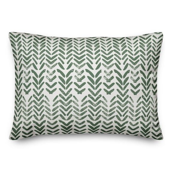 Creative Products Herringbone Print Green 14 x 20 Indoor / Outdoor Pillow