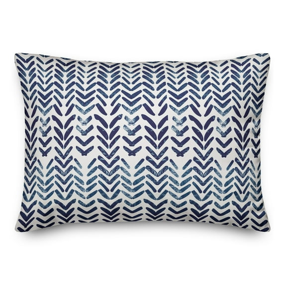 Creative Products Herringbone Print Blue 14 x 20 Indoor / Outdoor Pillow