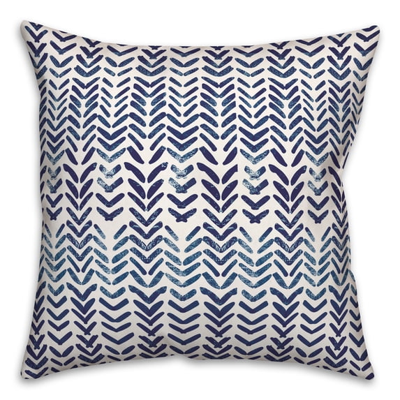 Creative Products Herringbone Print Blue 16 x 16 Indoor / Outdoor Pillow
