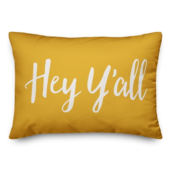 Creative Products Hey Y'all Bold Script Yellow 14x20 Indoor / Outdoor Pillow