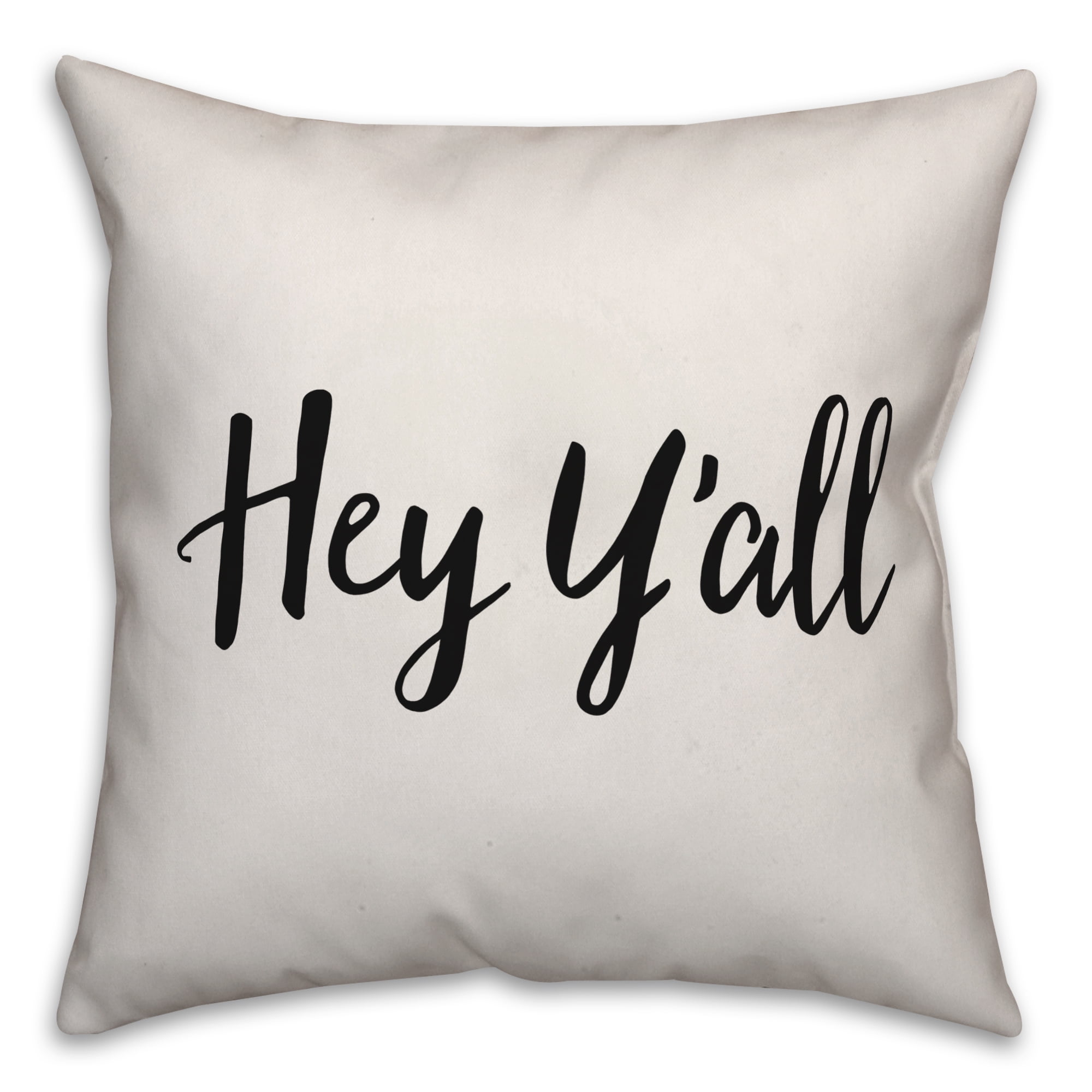 Creative Products Hey Y'all Script Black and White 16x16 Indoor / Outdoor Pillow