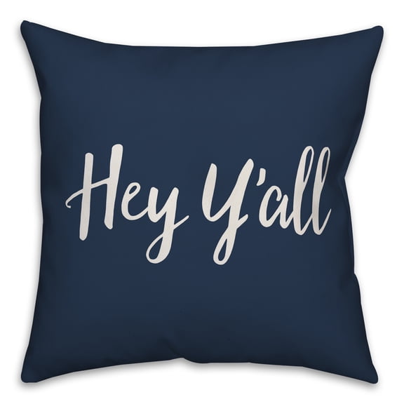 Creative Products Hey Y'all Script Navy 16x16 Indoor / Outdoor Pillow