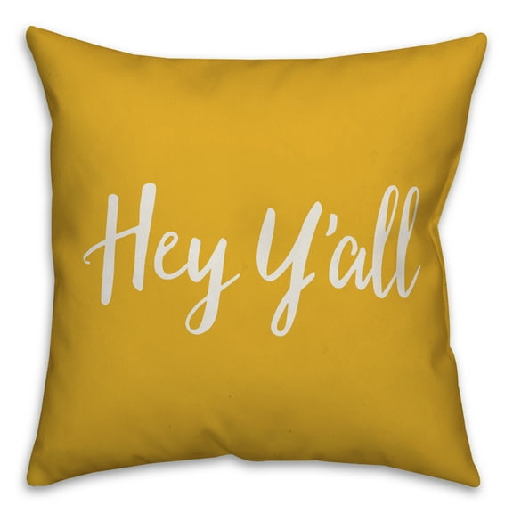 Creative Products Hey Y'all Script Yellow 16x16 Indoor / Outdoor Pillow
