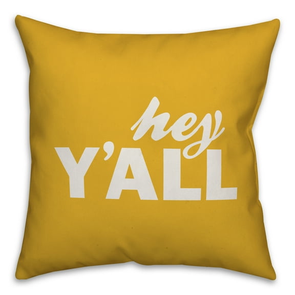 Creative Products Hey Y'all Yellow 16x16 Indoor / Outdoor Pillow