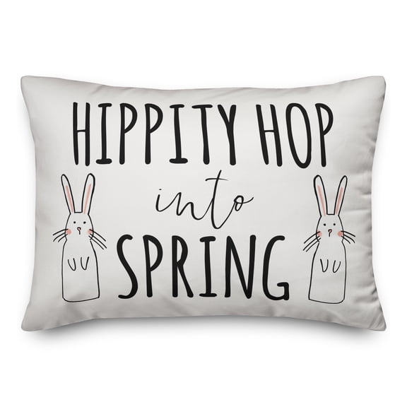 Creative Products Hippity Hop Into Spring 14 x 20 Spun Poly Pillow