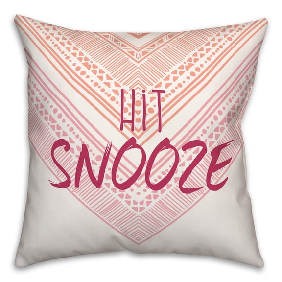 Creative Products Hit Snooze Pink and Orange 18 x 18 Spun Poly Pillow