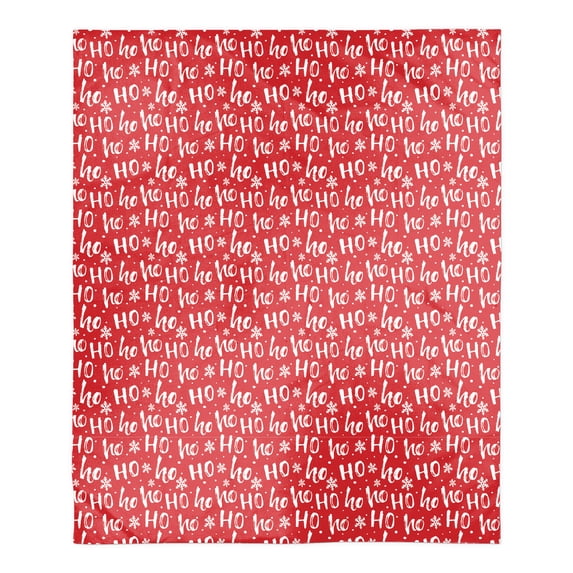 Creative Products Ho Ho Ho Pattern 50 x 60 Faux Shearling Fleece Blanket