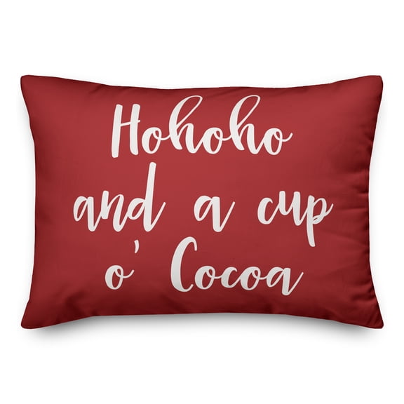 Creative Products Hohoho And A Cup O' Cocoa in Red 14x20 Spun Poly Pillow