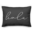 thumbnail image 1 of Creative Products Hola Thin Script Black and White 14x20 Indoor / Outdoor Pillow, 1 of 2