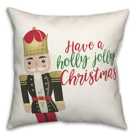 Creative Products Holly Jolly Nutcracker 16 x 16 Spun Poly Pillow
