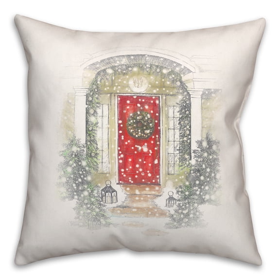 Creative Products Home For Holidays Door 16 x 16 Spun Poly Pillow