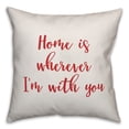 thumbnail image 1 of Creative Products Home Is Wherever I'm With You in Red Text on White 16x16 Spun Poly Pillow, 1 of 2