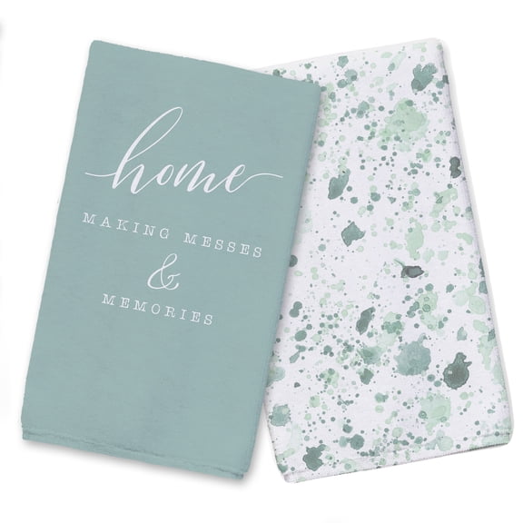 Creative Products Home Memories Messes Teal 16 x 25 Tea Towel Set of 2
