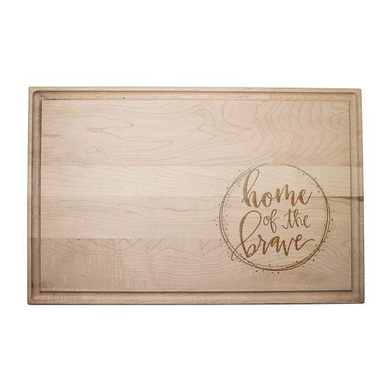 Creative Products Home Of The Brave 17 x 11 Maple Cutting Board