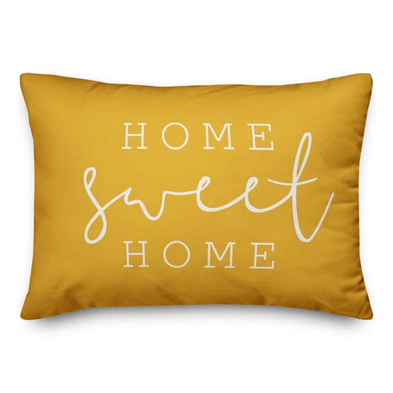 Creative Products Home Sweet Home Thin Script Yellow 14x20 Indoor / Outdoor Pillow