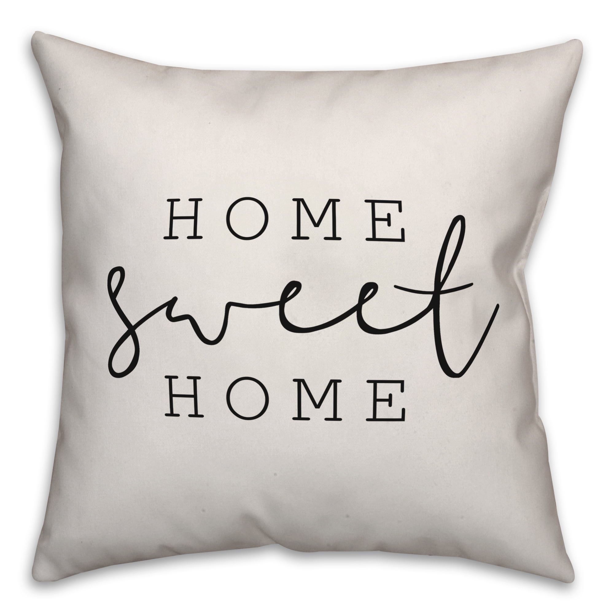 Creative Products Home Sweet Home White and Black 16x16 Indoor / Outdoor Pillow
