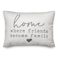 thumbnail image 1 of Creative Products Home Where Friends Become Family White and Grey 14x20 Indoor / Outdoor Pillow, 1 of 2