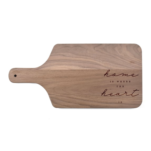 Creative Products Home is Where the Heart Is 17 x 8 Walnut Paddle Cutting Board