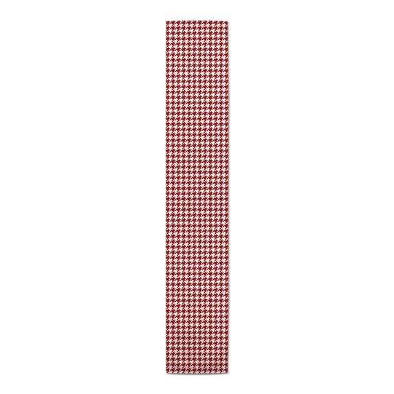 Creative Products Houndstooth Red 16x72 Poly Twill Table Runner
