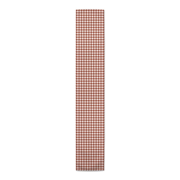 Creative Products Houndstooth Rust 16x72 Poly Twill Table Runner