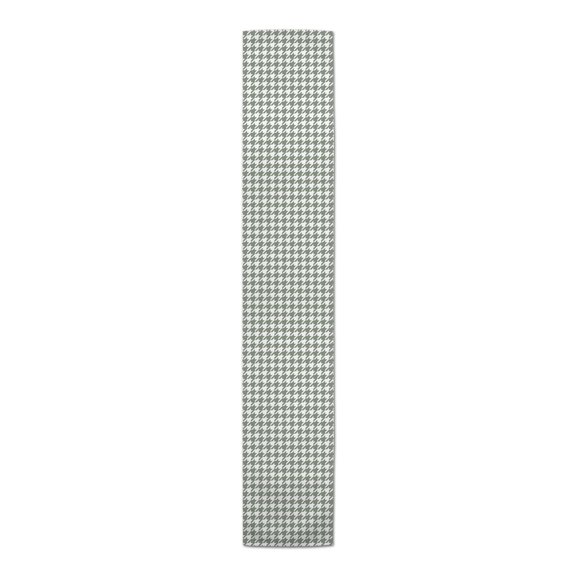 Creative Products Houndstooth Sage Green 16x72 Poly Twill Table Runner