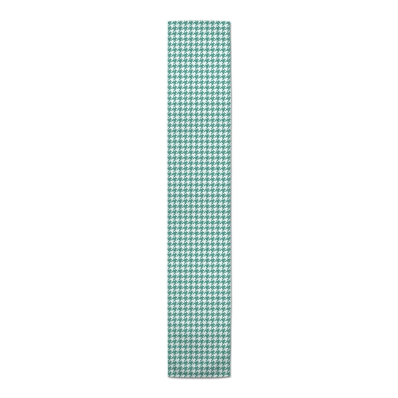 Creative Products Houndstooth Teal 16x72 Poly Twill Table Runner