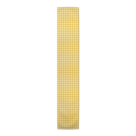 Creative Products Houndstooth Yellow 16x72 Poly Twill Table Runner