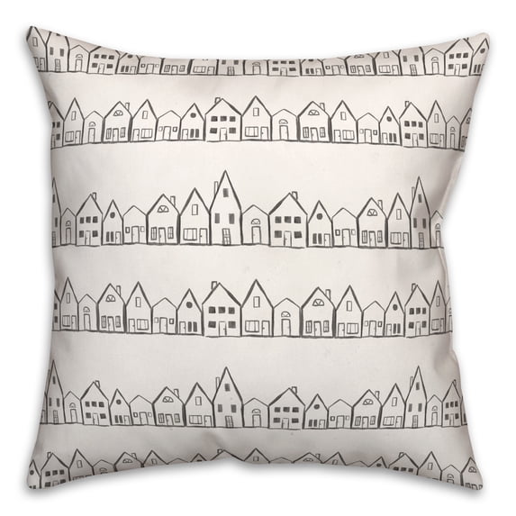 Creative Products House Pattern 18 x 18 Spun Poly Pillow
