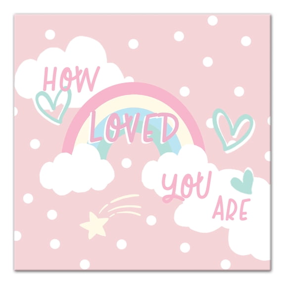 Creative Products How Loved Pink Rainbow  16x16 Canvas Wall Art