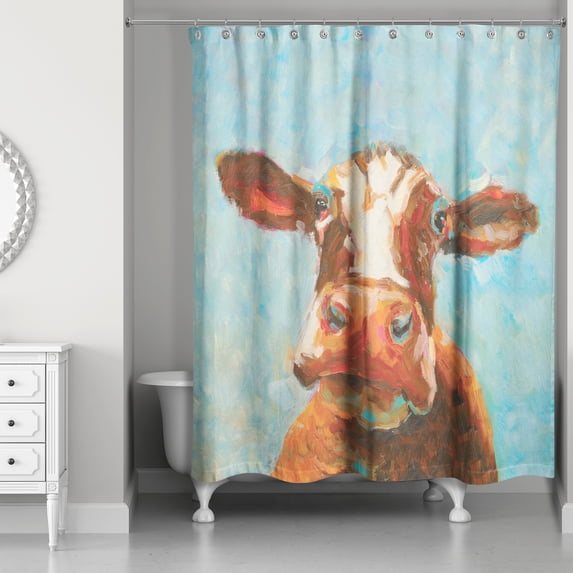 Creative Products How Now Brown Cow 71x74 Shower Curtain