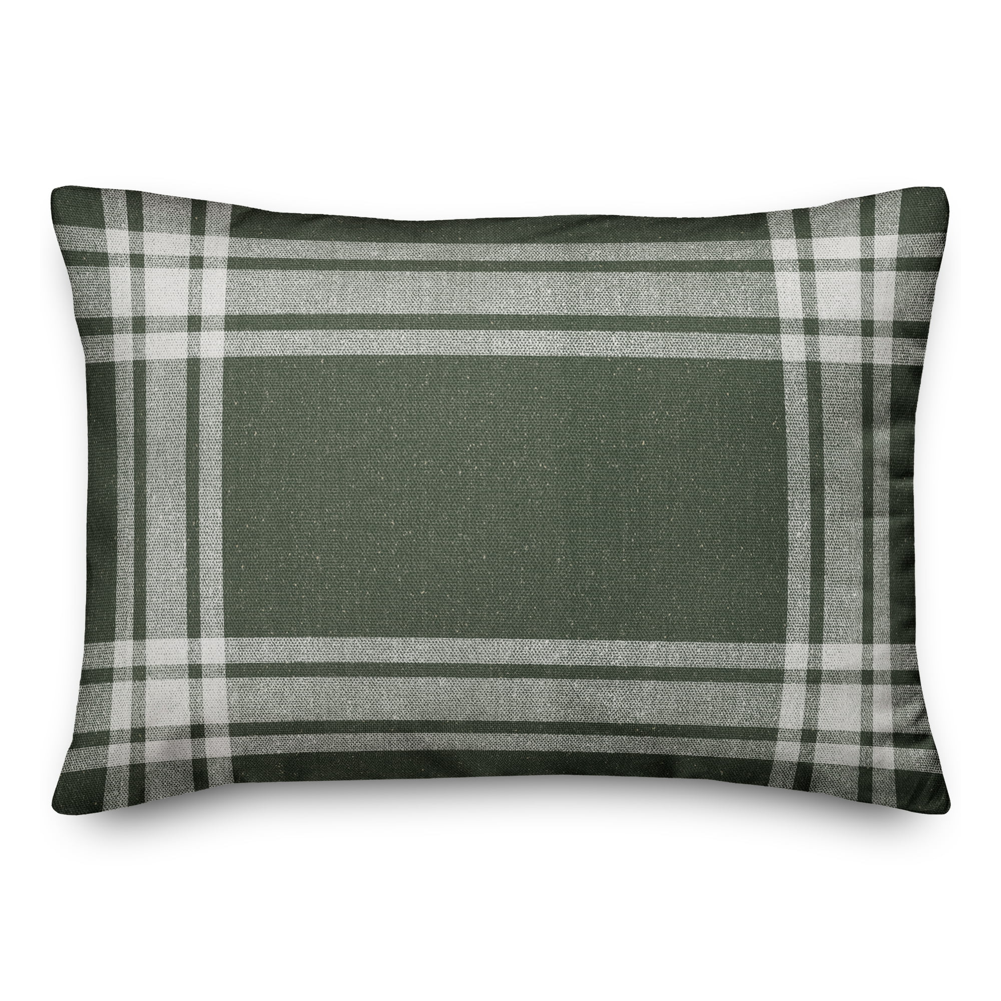 Hunter Green Plaid 20 x 14 Indoor/Outdoor Lumbar Pillow